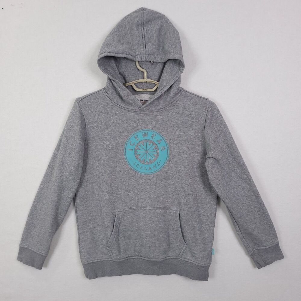 Icewear Iceland Kids Youth Gray Hooded Sweatshirt Hoodie Sz 158/164 Long Sleeve
